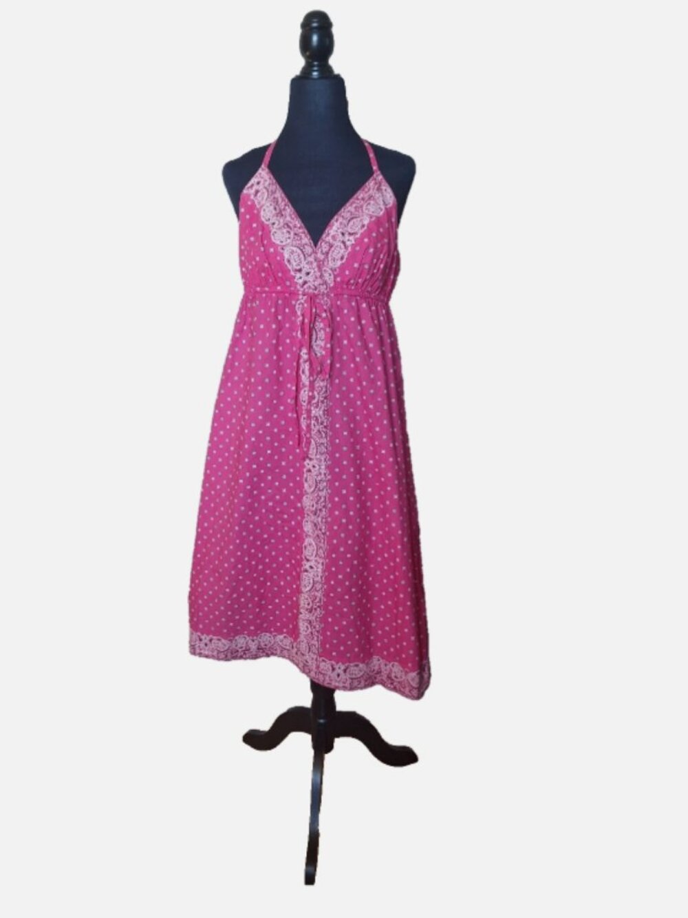 ISSAC MIZRAHI FOR TARGET PINK BANDANA STYLE HALTER DRESS SIZE 12